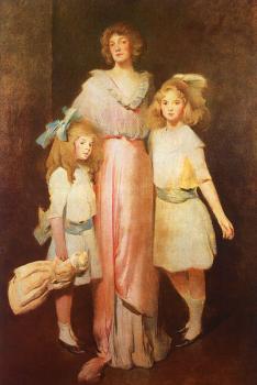 約翰 懷特 亞歷山大 丹尼爾斯夫人和兩個孩子